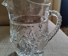 Vintage glass star of David pitcher