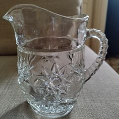 Vintage glass star of David pitcher