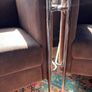 Pair of Le Corbusier Style Armchairs Chrome & Brown Nubuck Upholstery Image 5