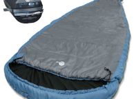 main image for ad XXL  Camping Sleeping Bag  Extreme Wide Ellipse Sleeping Bag 230x110cm Blue Grey