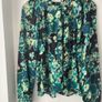 Inwear Copenhagen Sheer Blouse Green Floaty Flower size 8 Image 3
