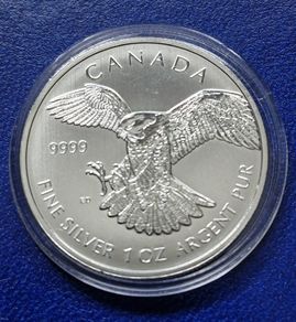 Canada 5 Dollar Peregrine Falcon 2014 silver 99.99% 1 oz silver coin