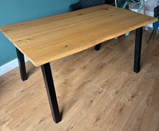 Oak Veneer Dining Table | Industrial Style | 6 Seater