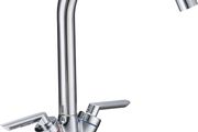 NEW SALE | Kitchen Sink Mixer Taps Monobloc Swivel Spout Chrome Brass Dual Lever with Hoses