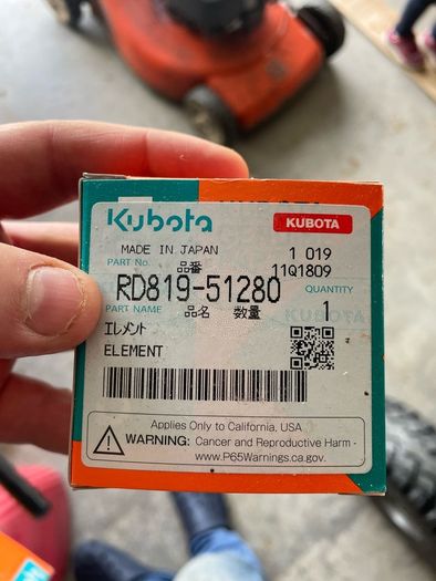 Kubota servicing parts
