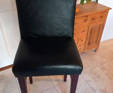Leather Effect Black Stool
