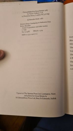 . A Letter To Peachtree And Nine Other Stories By Benedict Kiley.  VINTAGE FIRST EDITION Hardback With Dustjacket In Very Good Condition.