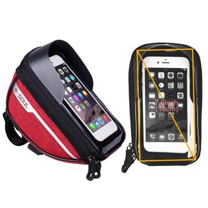 Red Waterproof Touchscreen Bicycle Bike Head Tube Handlebar Cell Mobile Phone Bag Case Holder