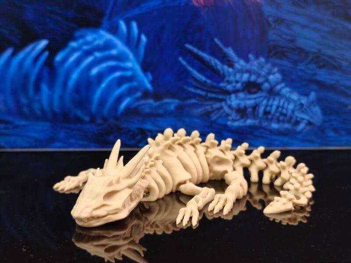 3D Printed Fully Articulating Dragon Skeleton