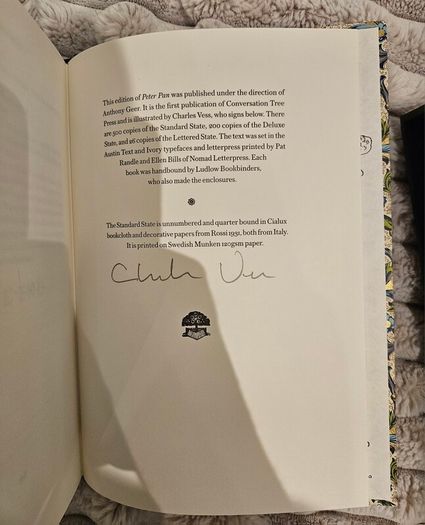 Peter Pan Conversation Tree Press Limited Edition 1 of only 500 produced, Illustrated and signed by the Artist