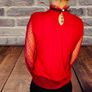 Lace blouse with a bow at the neck Image 7
