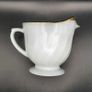 PRICE DROP ... Vintage Fire King White Swirl Creamer, Sugar Bowl and Cake Plate Set with Gold Trim, Opaque White Milk Glass. 1950s Image 4