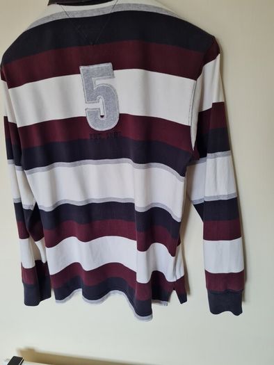 Tommy hilfiger rugby polo Size large Pit to pit 22" stripe cotton number 5 in excellent condition