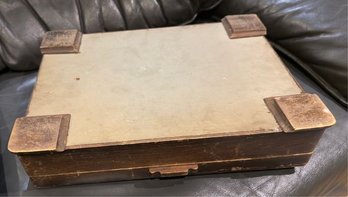 Vintage wooden silverware chest WM Rogers & Son