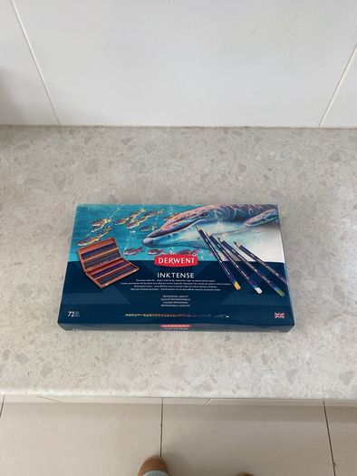 Brand New Derwent pencils in wooden case