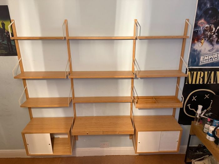 IKEA SVALNAS Bamboo Wall Shelving System