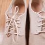 Clarks Off-White Cream Woven Canvas & Leather Toe-Cap Oxford Shoes Brogues 6.5UK/40EU Image 2