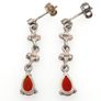 Vintage 925 Sterling Silver Garnet & Marcasite Gothic Stud Earrings Image 4