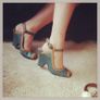 fly London vintage peep toe heels Image 5