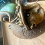 Rare 1970s Studio Craft Matched Lot - Vintage Coconut Head Plaque and Inlay Wall Hook Set Image 4