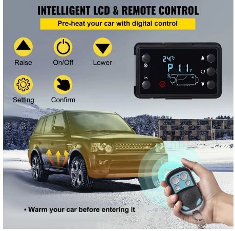 5KW Diesel Air Heater All in One 12V with LCD Switch Remote Control Low Noise Suitable for Cars Vans Trucks RV Boats Trailers
