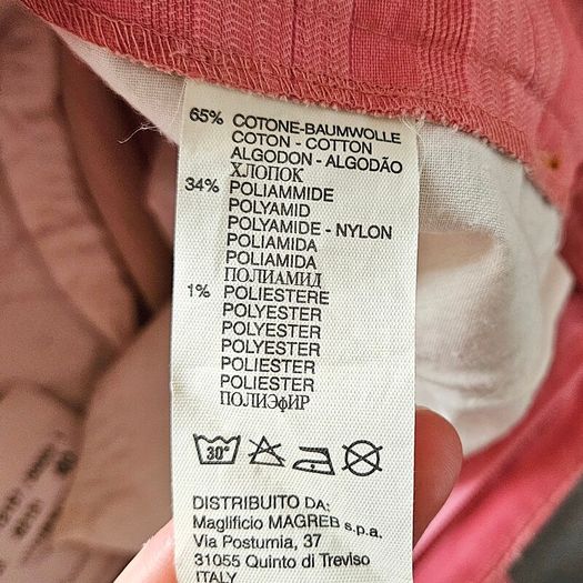 Vintage Y2K baby pink flared trousers striped mid rise cotton Size 8