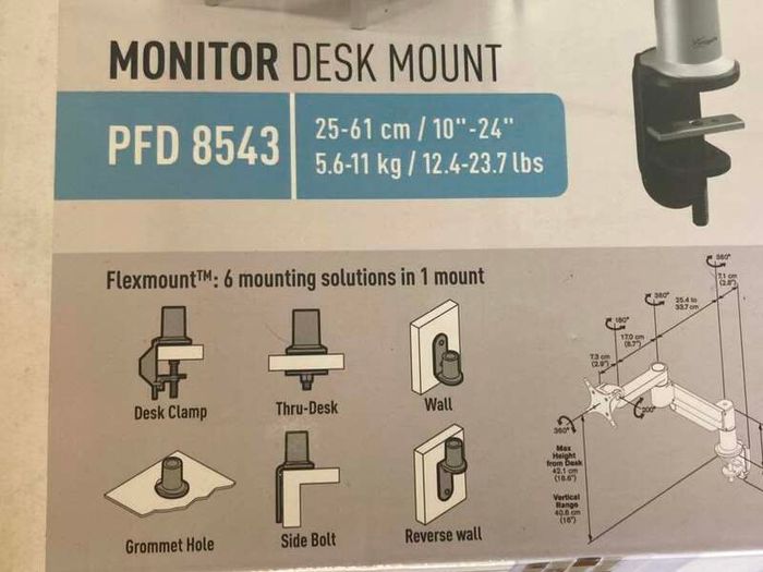 Vogels PFD 8543 Monitor Desk Arm | Excellent Condition, Original Box Included
