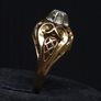 Vintage French 18ct Gold Diamond Ring Eagle Head Hallmark Image 4