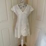 Vintage St -Martins White Linen and Crochet Sleeveless Tunic -Size S Image 2