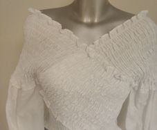 Zara white crop off shoulders blouse UK8 EU36 Postage included