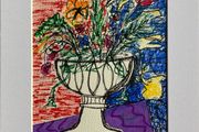 Mothers Day Offer Original art Original Floral Artwork on paper A4 Mounted contemporary Irish Art abstract painting