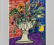 Original art Original Floral Artwork on paper A4 Mounted contemporary Irish Art abstract painting