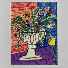 Mothers Day Offer Original art Original Floral Artwork on paper A4 Mounted contemporary Irish Art abstract painting