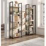 Bookcase  free-standing shelf with 14 shelves Oak colors with blue grain-black Image 2