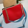 RETRO style red, blue and gold tone chain crossbody and shoulder straps Image 5