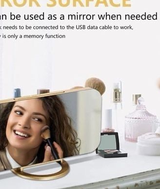 Mirror Alarm Clock,Digital Alarm Clock Large 6.5" LED Display with Light Sensing Dimming Mode,Adjustable Brightness,2 USB Charging Ports