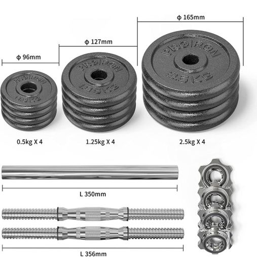 20kg Cast Iron Adjustable Dumbbell Set Hand Weight with Solid Dumbbell Handles Changed into Barbell Handily Perfect for Bodybuilding Fitness Weight Lifting Training Home Gym (FREE POSTAGE)