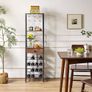 Wine Rack Freestanding Floor, Bar Cabinet,Coffee Bar Cabinet 4-Tier Wood bar Cabinet,Glass Holder and Storage Drawer for Home Bar Kitchen Living Room,Brown Image 7