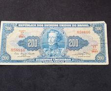 Republic of The United States of Brazil , National Treasury : 1961 , 200 Cruzeiros Banknote