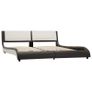 Bed Frame with LED Grey and White Faux Leather 150x200 cm Image 3