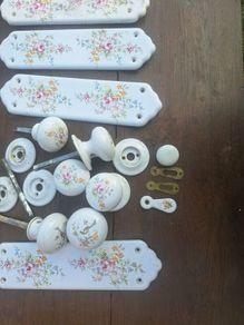 Door knobs, push plates, key hole covers