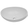 Bathroom Basin with Mixer Tap Ceramic Oval White Image 2