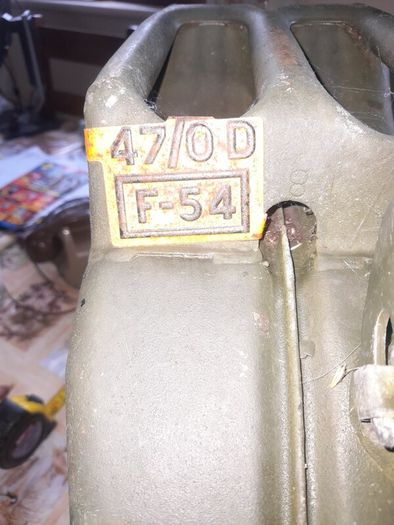 Old Green Military Steel Jerry Can with Crows Foot Stamp,