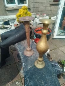 2 brass vases