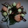 20x Beautiful Decorative Floral Silk Candle Rings with Plastic Base & Fruits Image 6