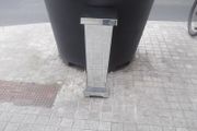a shops display stand with mirror all round it