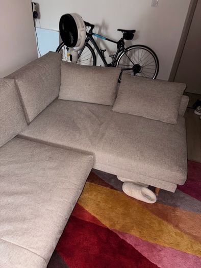 Corner couch L shaped sand colored