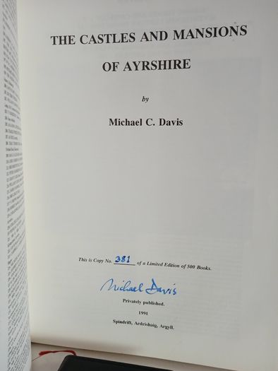 The Castles and Mansions of Ayrshire by Michael C. Davis (Signed by the Author) (RB231)