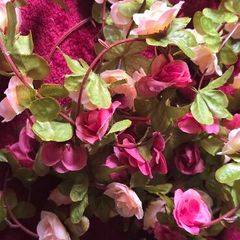 Selection 1 - 2 x  Pink and Peach  Fake Artificial Flowers  Rose  Garland, approx 2.5m long each Wedding Arch