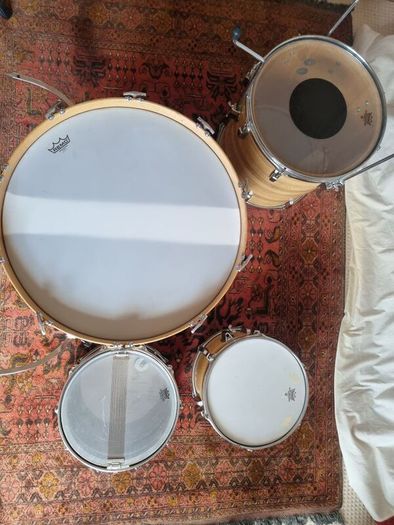 Ludwig 3 ply 70s Butcher Block and LM402 6.5 Supraphonic Snare - Blue Olive Drums Kit Led Zeppelin